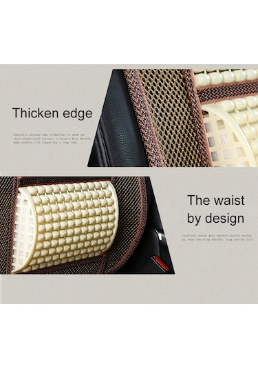 Araba Koltuğu Kapakları Yaz Serin İmitasyon Ahşap Boncuk Havalandırma Nefes Alabilir Koltuk Minderi Siyah