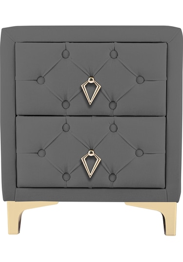 Ruby 2 Çekmeceli Komodin-gold Model Kapitoneli Yatak Odası Iki Çekmeceli Komodin&şifonyer Modelleri Gri Ruby 2 Çekmeceli Komodin-gold Model Kapitoneli Yatak Odası Iki Çekmeceli Komodin&şifonyer Modelleri Gri