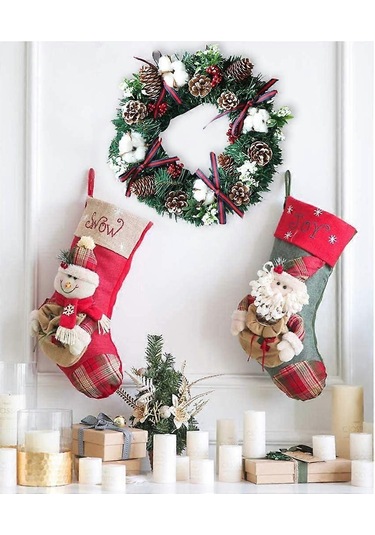 Noel Çelengi Tutucu, Noel Ağacı Noel Çelengi Dış Mekan Noel Dekorasyonu Pamuklu