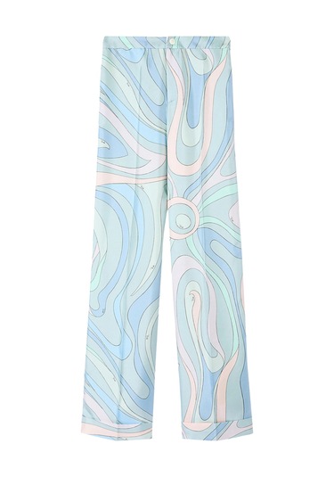 Pucci Şık Ipek Twill Pantolon Işık Mavi