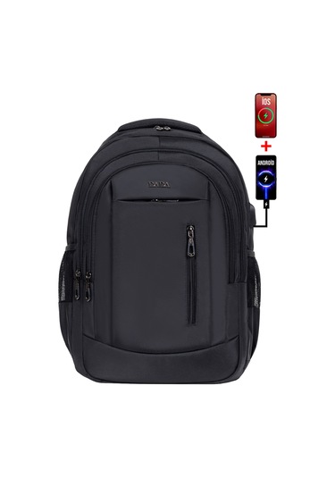 Dada 05 Siyah Laptop Sırt Çantası 14-15,6 İnç Usb Aparat Ortopedik Sırt Darbe Emici Koruma
