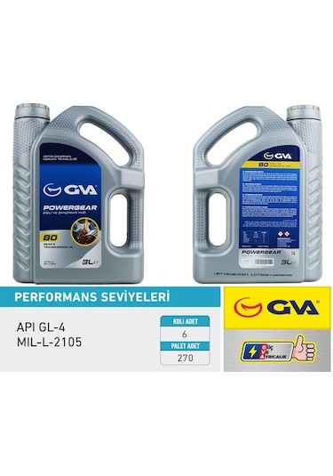 Gva Şanzıman Yağı 80w Apı Gl-4 3 Lt IS00-GVA 9920810