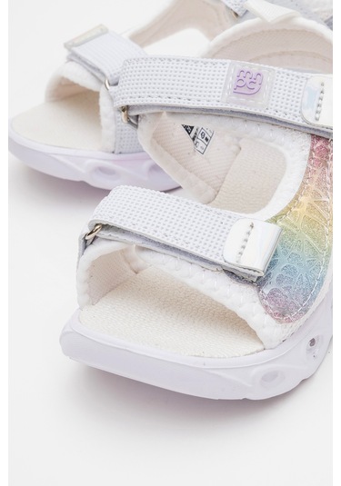 Mnpc Kız Çocuk Beyaz Işıklı Anatomik Hafif Günlük Sandalet 25y3s100651 Beyaz