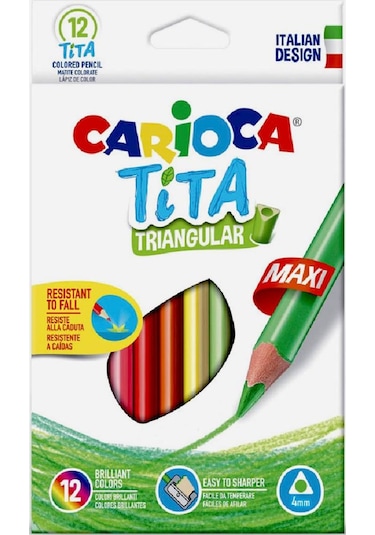 Carioca Tita Maxi Üçgen Kuru Boya Kalemi 12'li