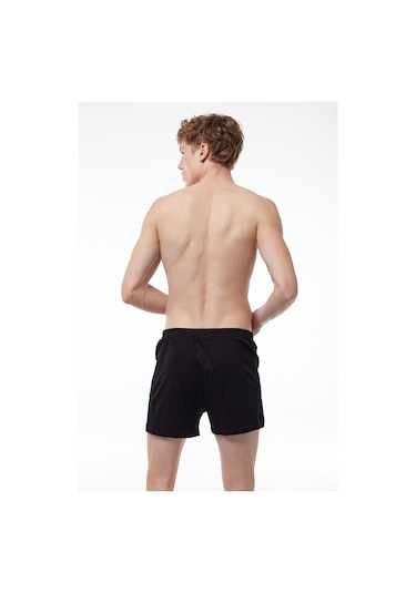 Malabadi Erkek Siyah 3 Lü Paket Geniş Kalıp Büyük Beden Boxer %100 Pamuk Battal Boy 3m024 Siyah