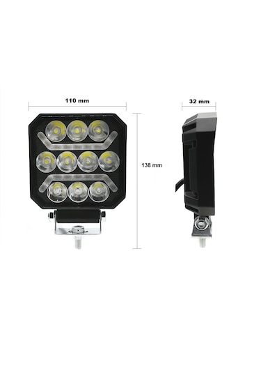 Oto Çalışma Lambası 4 İnç 12-24v Drl Sarı 2 Mod Flash Sis Farı