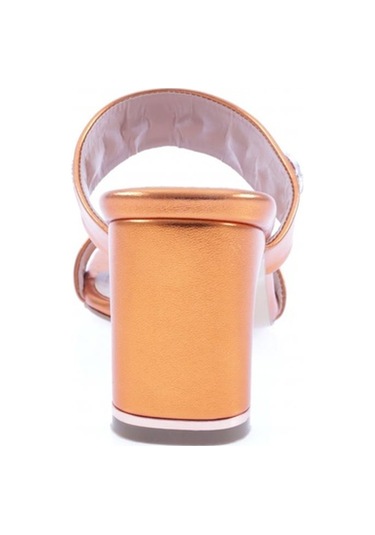 Dgn 1043-23y Kadin Kristal Taşli Bantli Topuklu Terlik 1043-2271-R13774 Turuncu