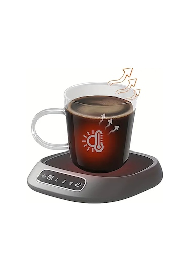 Willowhaven Gri Usb Kahve Fincanı Isıtıcı Pedi, 3 Sıcaklık Ayarı, Ev Ofis Ve  İçin