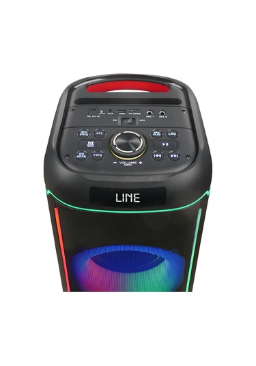 Mikrofonlu Rgb Işıklı Kablosuz Karaoke Hoparlör Çift 6.5 İnç Stereo Bass Dijital Led Parti Sistemi