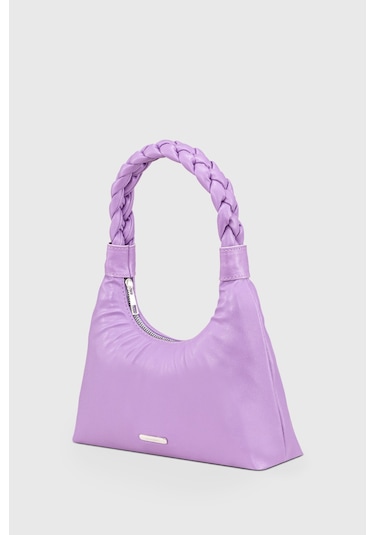 Housebags Kadın Lila Örgü Saplı Baguette Çanta 215 Lila