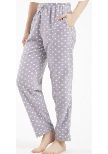 Lüx Polar Cepli Kışlık Kadın Pijama Altı Tek Alt Ra1 Gri