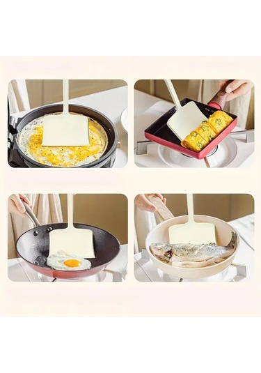 Elmpaly Siyah Yüksek Isıya Dayanıklı Yapışmaz Spatula - 230 C, Çizilmeye Karşı, Kolay Temizlik Siyah