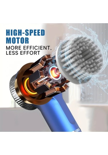 Xuweiwei Mavi Pancerka 1 Takim Elektrikli Temizlik Fircasi 5 Degistirilebilir Firca Basligi Tipc Sarjli Uc Hiz Ayarli Banyo Mutfak Fayans Temizligi