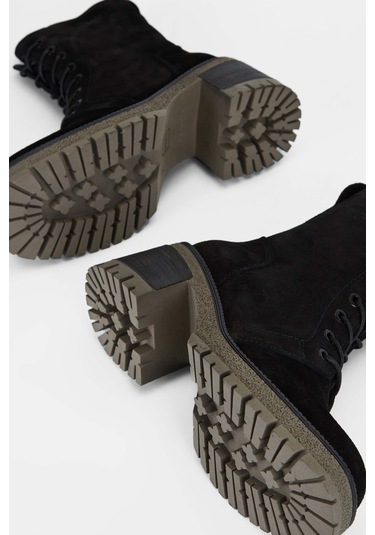 Tamer Tanca Kadın Hakiki Deri Siyah Süet Casual Bot 775 8259 BN BOT SK23/24 Siyah