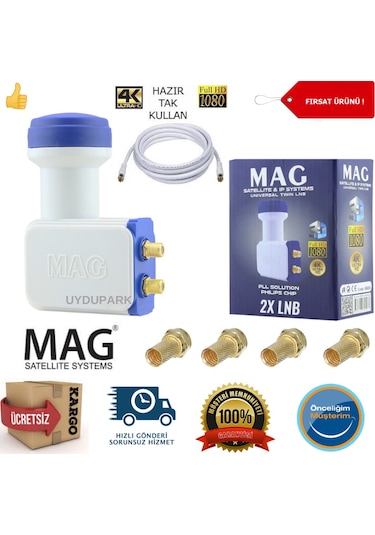 Mag 2'li Philips Chip'li Lnb + 15 M Mag Anten Kablosu