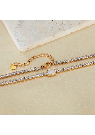 Sones Opk Gx2441 Kişiselleştirilmiş Paslanmaz Çelik Elmaslı Kolye Altın