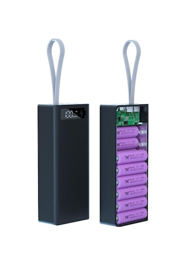 Tongxida 16x18650 Pil Powerbank Dıy Ayrılabilir Lcd Ekran Kutusu Siyah