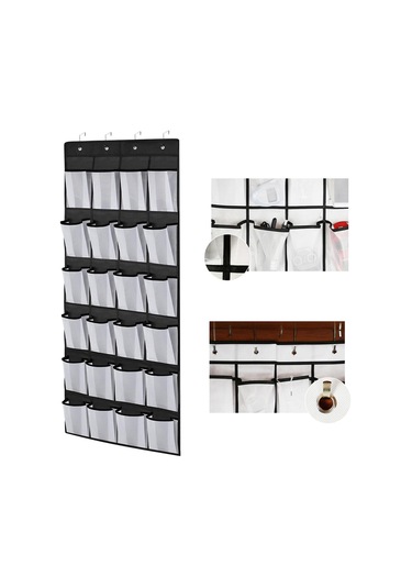 Suntek Kapı Üstü Asılı Ayakkabı Siyah-beyaz-b-55x150cm Siyah Beyaz B Diğer