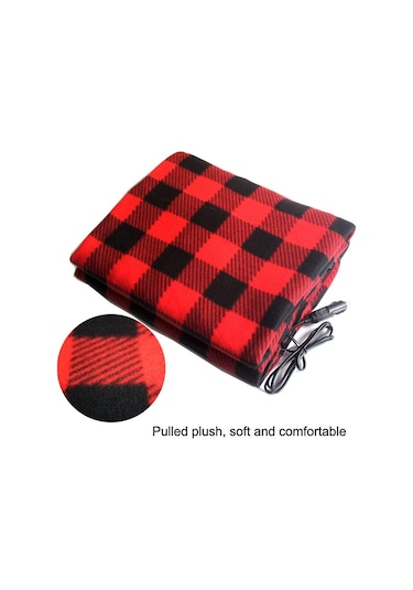 Sones 12v Araba Kış Elektrikli Isıtma Battaniyesi Sıcaklık Kontrol Tipi Kırmızı