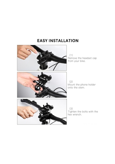 Jeehugo Gub G-95 Alüminyum Bisiklet Telefon Tutucu - 55-100mm Genişlik Ayarı, 3.7"-7.2" Telefonlar İçin, Açı Ayarlanabilir, Sağlam Tutma, Kolay Kurulum Çok Renkli