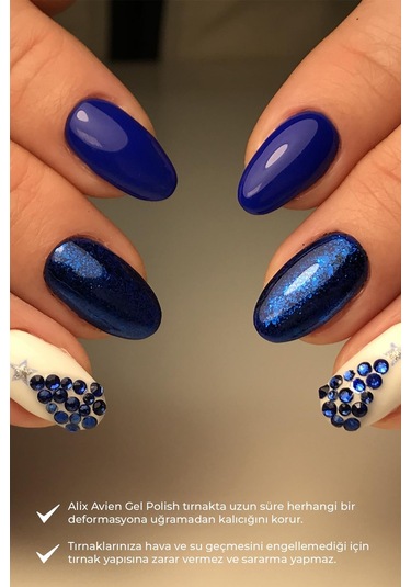 Alix Avien Işıltılı Lacivert Kalıcı Oje 88-yoğun Renk Veren Jel Oje 12 Ml-nail Uv Gel Polish 88
