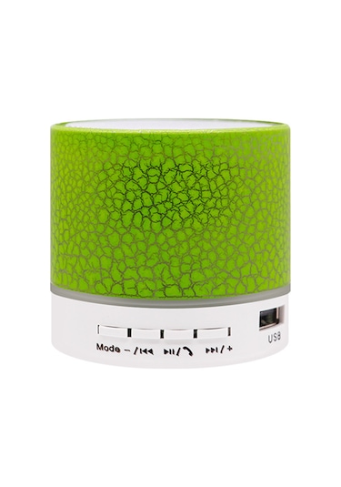 Yunboo Yeşil Mini Kraklı Tasarım Hoparlör - Su Geçirmez Bluetooth, Usb/tf Kart Desteği, Flaş Işık, Taşınabilir Oto Ses Sistemi