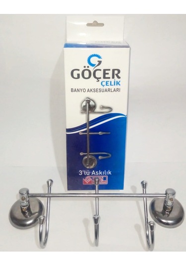 Göçer Çelik 3'Lü Banyo Askısı Krom