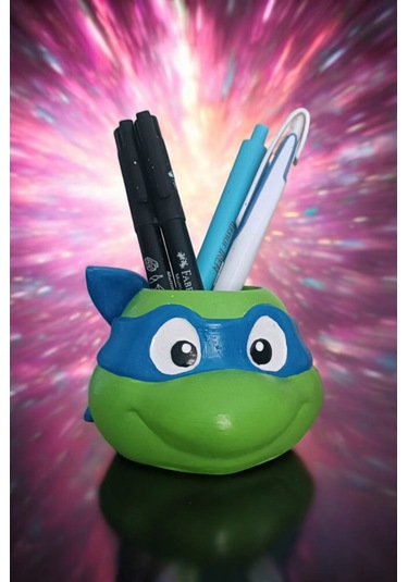 Ninja Kaplumbağa Şeklindeki Kalemlik Leonardo 7x10 Cm Mavi