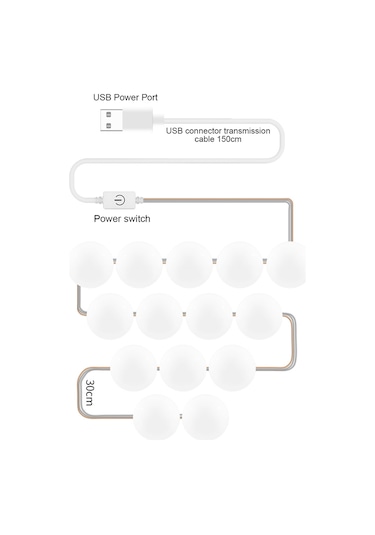 Hfambition Led Makyaj Aydınlatma Lambası - 3 Renk Tonu, Usb Dokunmatik Kontrol, Sonsuz Parlaklık Regülasyonu, 2lü Paket