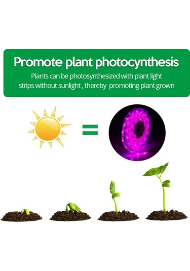 Led Grow Işık Tam Spektrum Usb Grow Işık Şeridi 1 M Mor