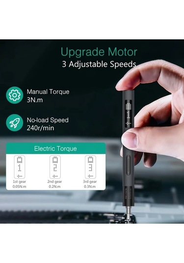 Honeybeeshop 1 Takım 4ü 1 Arada Hassas Elektrikli Tornavida Seti 2 Manyetik Uç Ve Led Işık İçerir Profesyonel Tamir Aletleri