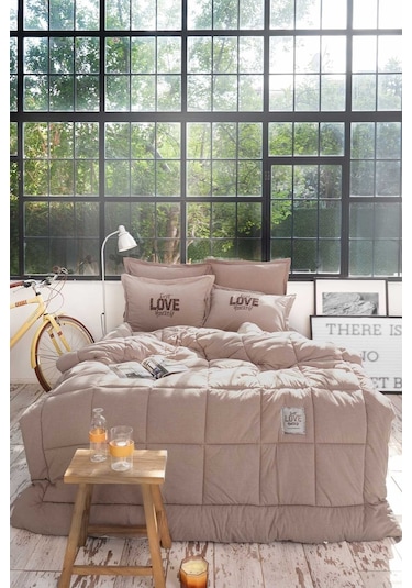 Karaca Home Motto Tek Kişilik Cotton Comfort Set Bej Bej