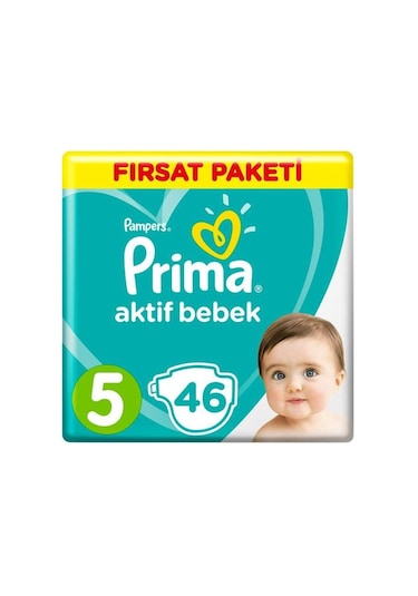 Prima Pampers Aktif Bebek Fırsat Paketi Bebek Bezi 11-16 KG 5 Beden 2 x 46 Adet 2'li