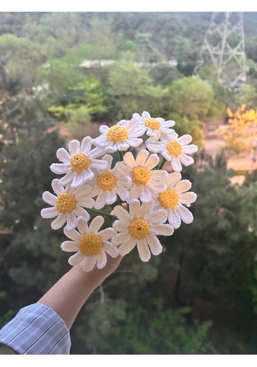 Papatya Örgü Buket Hediye