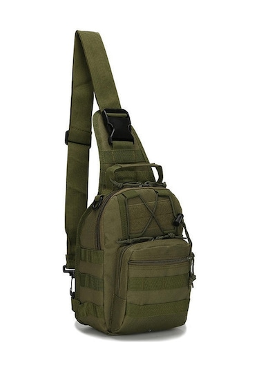 Yeşil Askeri Taktik Saldırı Paketi Sling Sırt Çantası Ordu Molle Su Geçirmez Edc Sırt Çantası Açık Yürüyüş Kamp Seyahat Çantası İçin Küçük Boy Yeşil