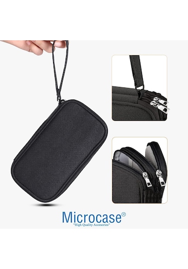 Microcase Taşınabilir Su Geçirmez Çift Katman Ve Fermuarlı 8 Bölmeli Seyahat Çantası Organizer Al4210 Siyah