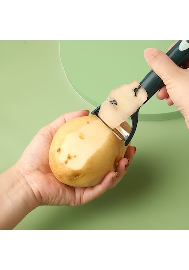 Wezone Mutfak Çelik Soğan Soyucu - Meyve Sebze Kabuk Soyma Aleti, Balık Yumuşaklığı Kaldırıcı, Yeşil Renk, Dayanıklı Ve Taze Tutucu Tek Bıçak Yeşil