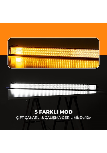 Off Road Led Bar 3 Sıra 81 Cm 405 Watt Beyaz Sarı 5 Mod