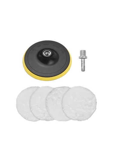 Suofeng 6 Parça 15,5 Cm Yün Cila Pedi Ve M14 Matkap Adaptörü İle Matkap Bağlantısı İçin Parlatma Pedleri