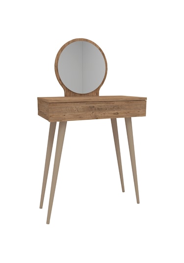 Arnetti Siena Makyaj Masası Aynalı Ahşap Ayaklı Atlantik Çam