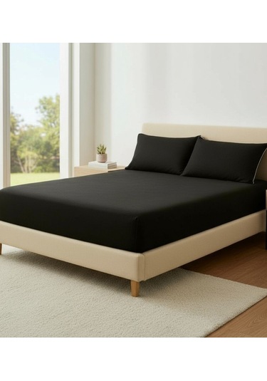 Shules Collection Siyah Çift Kişilik Çarşaf+yastık Seti %100 Pamuk Turuncu