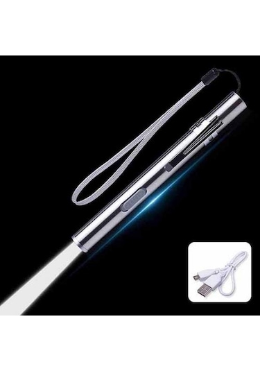 Mini Cep Kalem Boyut Lambası Cep Fener Usb Şarj Edilebilir 500Lm Siyah