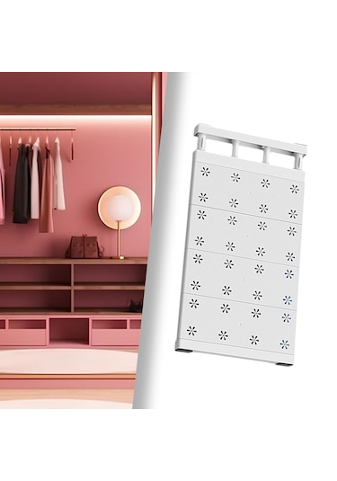 Homyl Genişletilebilir Bölücü Giyim Dolap Rafı 24cmx48cm Beyaz Diğer