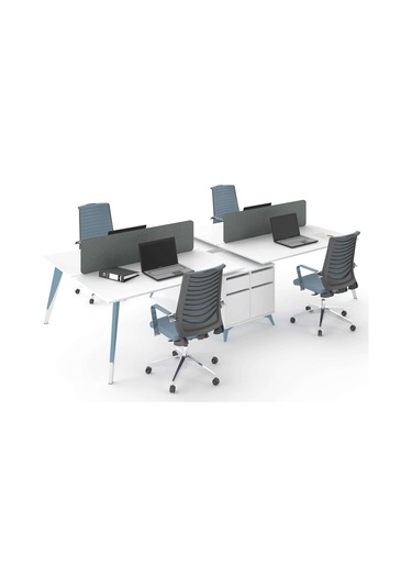 Uzay Ofis Royal İş İstasyonu 4 Kişilik - Beyaz - Mavi Diğer