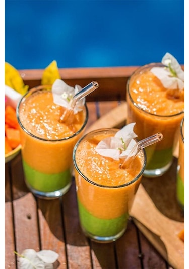 Kokteyl Sunum Cam Pipeti Isıya Dayanıklı Eğimli Şeffaf 20 CM 3 Adet