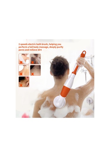 Teltree 4 Başlıklı Su Geçirmez Elektrikli Vücut Fırçası - 2 Hız Ayarlı Masaj Ve Temizlik Çok Renkli