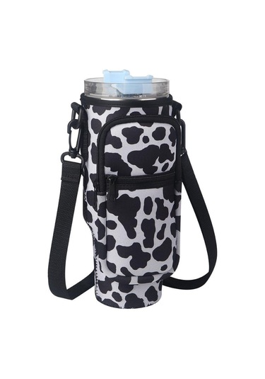 Siyah - Beyaz Telefon Cepli Su Şişesi Taşıma Çantası - Açık Havada Seyahat Ve Spor İçin Ayarlanabilir Omuz Askısı