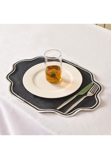 Evidea Soft Elegant Amerikan Servis - Siyah - 30x50 Cm Siyah