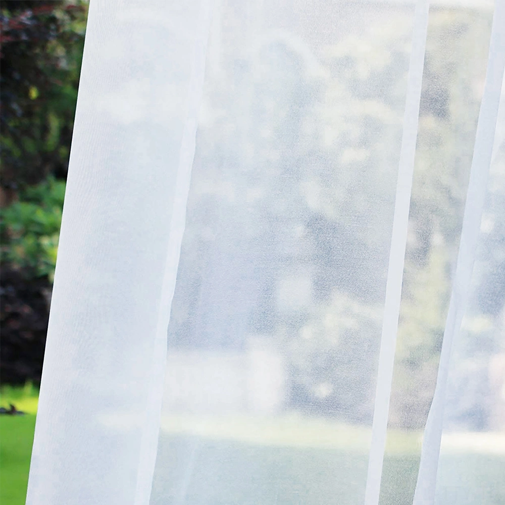 Dianziye Beyaz Tekli Perde - Poliester, Su Geçirmez & Uv Engellici, Delikli, İç/ Dış Mekan, 132x241 Cm Beyaz