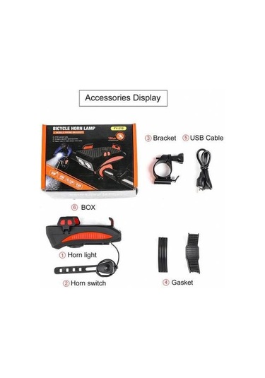 Xbyc-6139 Bisiklet 400 Lümen Ön Far Zil Telefon Tutucu Mavi Gri - Siyah